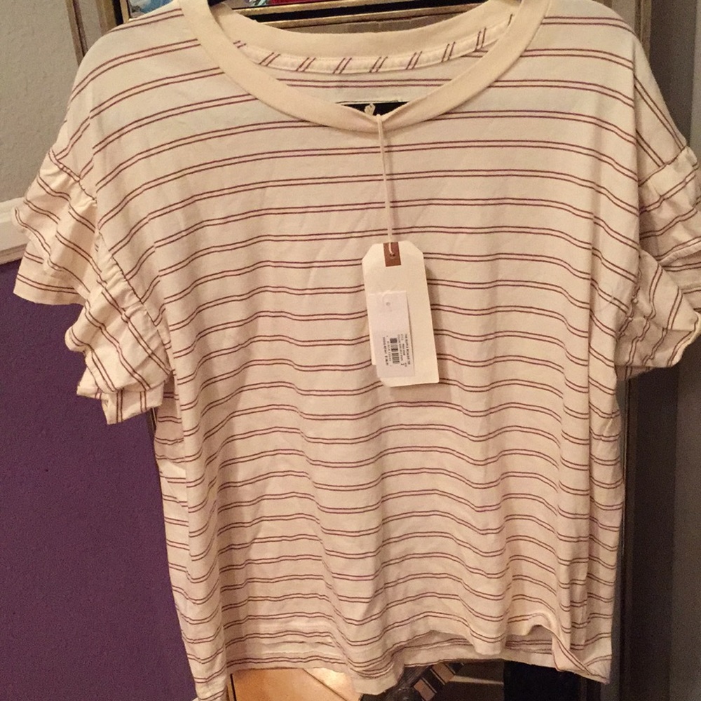 Current/Elliott short sleeve ruffle tee